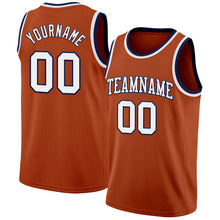 Load image into Gallery viewer, Custom Texas Orange White-Navy Authentic Basketball Jersey