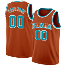 Load image into Gallery viewer, Custom Texas Orange Teal-White Authentic Basketball Jersey