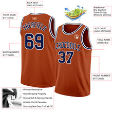 Load image into Gallery viewer, Custom Texas Orange Navy-White Authentic Basketball Jersey