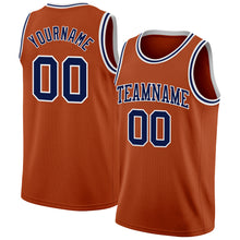 Load image into Gallery viewer, Custom Texas Orange Navy-White Authentic Basketball Jersey
