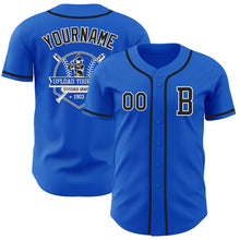 Load image into Gallery viewer, Custom Thunder Blue Black-White Authentic Baseball Jersey