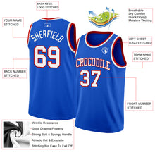 Load image into Gallery viewer, Custom Thunder Blue White-Red Authentic Basketball Jersey
