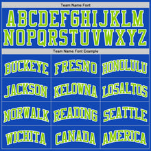 Load image into Gallery viewer, Custom Thunder Blue Neon Green-White Authentic Basketball Jersey