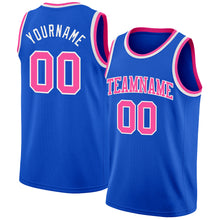 Load image into Gallery viewer, Custom Thunder Blue Pink-White Authentic Basketball Jersey