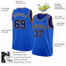 Load image into Gallery viewer, Custom Thunder Blue Navy-Old Gold Authentic Basketball Jersey