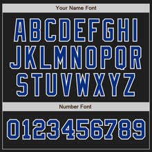 Load image into Gallery viewer, Custom Black Royal-White Authentic Two Tone Baseball Jersey