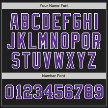 Load image into Gallery viewer, Custom Black Purple-White Authentic Two Tone Baseball Jersey