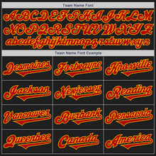 Load image into Gallery viewer, Custom Black Red-Gold Authentic Two Tone Baseball Jersey