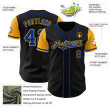 Load image into Gallery viewer, Custom Black Royal-Gold Authentic Two Tone Baseball Jersey
