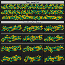 Load image into Gallery viewer, Custom Black Kelly Green-Gold Authentic Two Tone Baseball Jersey