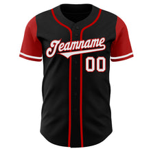 Load image into Gallery viewer, Custom Black White-Red Authentic Two Tone Baseball Jersey