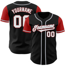 Load image into Gallery viewer, Custom Black White-Red Authentic Two Tone Baseball Jersey
