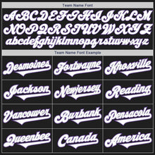 Load image into Gallery viewer, Custom Black White-Purple Authentic Two Tone Baseball Jersey