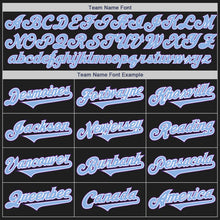 Load image into Gallery viewer, Custom Black Light Blue-Purple Authentic Two Tone Baseball Jersey
