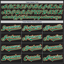 Load image into Gallery viewer, Custom Black Kelly Green-Orange Authentic Two Tone Baseball Jersey