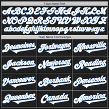 Load image into Gallery viewer, Custom Black White-Light Blue Authentic Two Tone Baseball Jersey