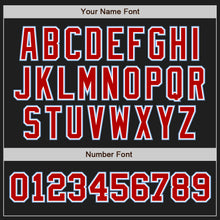 Load image into Gallery viewer, Custom Black Red-Light Blue Authentic Two Tone Baseball Jersey