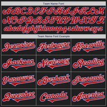 Load image into Gallery viewer, Custom Black Red-Royal Authentic Two Tone Baseball Jersey