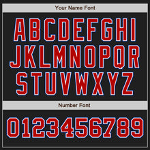 Load image into Gallery viewer, Custom Black Red-Royal Authentic Two Tone Baseball Jersey
