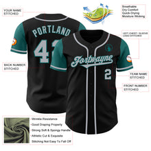 Load image into Gallery viewer, Custom Black Gray-Teal Authentic Two Tone Baseball Jersey