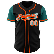 Load image into Gallery viewer, Custom Black Orange-Teal Authentic Two Tone Baseball Jersey