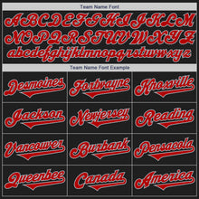 Load image into Gallery viewer, Custom Black Red-Gray Authentic Two Tone Baseball Jersey