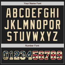 Load image into Gallery viewer, Custom Black Vintage USA Flag-Olive Authentic Two Tone Baseball Jersey