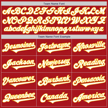 Load image into Gallery viewer, Custom Red White-Gold Authentic Two Tone Baseball Jersey