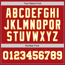 Load image into Gallery viewer, Custom Red White-Gold Authentic Two Tone Baseball Jersey