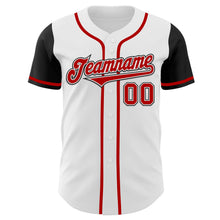 Load image into Gallery viewer, Custom White Red-Black Authentic Two Tone Baseball Jersey