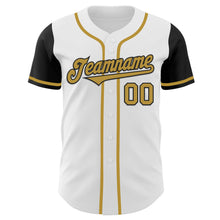 Load image into Gallery viewer, Custom White Old Gold-Black Authentic Two Tone Baseball Jersey