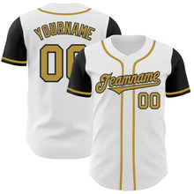 Load image into Gallery viewer, Custom White Old Gold-Black Authentic Two Tone Baseball Jersey