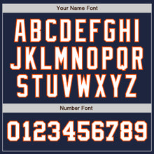 Load image into Gallery viewer, Custom Navy White-Orange Authentic Two Tone Baseball Jersey