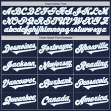 Load image into Gallery viewer, Custom Navy White-Light Blue Authentic Two Tone Baseball Jersey