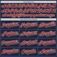Load image into Gallery viewer, Custom Navy Crimson-Cream Authentic Two Tone Baseball Jersey