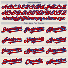 Load image into Gallery viewer, Custom Cream Red-Royal Authentic Two Tone Baseball Jersey