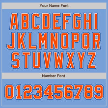 Load image into Gallery viewer, Custom Light Blue Orange-Royal Authentic Two Tone Baseball Jersey