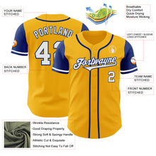 Load image into Gallery viewer, Custom Gold White-Royal Authentic Two Tone Baseball Jersey
