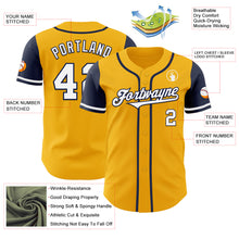 Load image into Gallery viewer, Custom Gold White-Navy Authentic Two Tone Baseball Jersey
