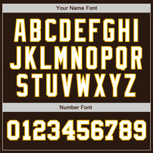 Load image into Gallery viewer, Custom Brown White-Gold Authentic Two Tone Baseball Jersey