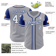 Load image into Gallery viewer, Custom Gray White-Royal Authentic Two Tone Baseball Jersey