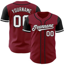 Load image into Gallery viewer, Custom Crimson White-Black Authentic Two Tone Baseball Jersey
