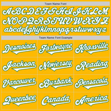 Load image into Gallery viewer, Custom Gold Royal-Kelly Green Authentic Two Tone Baseball Jersey