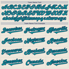Load image into Gallery viewer, Custom Cream Red Teal-Navy Authentic Two Tone Baseball Jersey