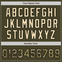 Load image into Gallery viewer, Custom Olive Camo Black-Cream Authentic Salute To Service Two Tone Baseball Jersey