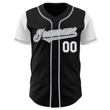 Load image into Gallery viewer, Custom Black Gray-White Authentic Two Tone Baseball Jersey