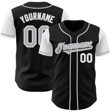 Load image into Gallery viewer, Custom Black Gray-White Authentic Two Tone Baseball Jersey