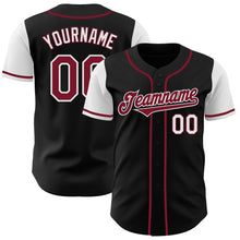 Load image into Gallery viewer, Custom Black Crimson-White Authentic Two Tone Baseball Jersey