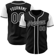 Load image into Gallery viewer, Custom Black White Authentic Two Tone Baseball Jersey