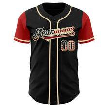 Load image into Gallery viewer, Custom Black Vintage USA Flag Cream-Red Authentic Two Tone Baseball Jersey